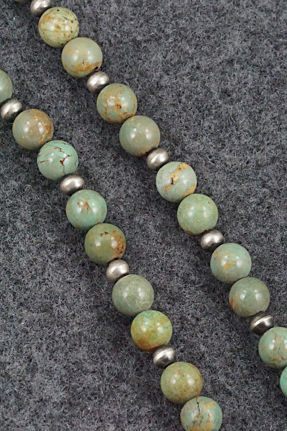 Turquoise & Sterling Silver Necklace 21" - Doreen Jake
