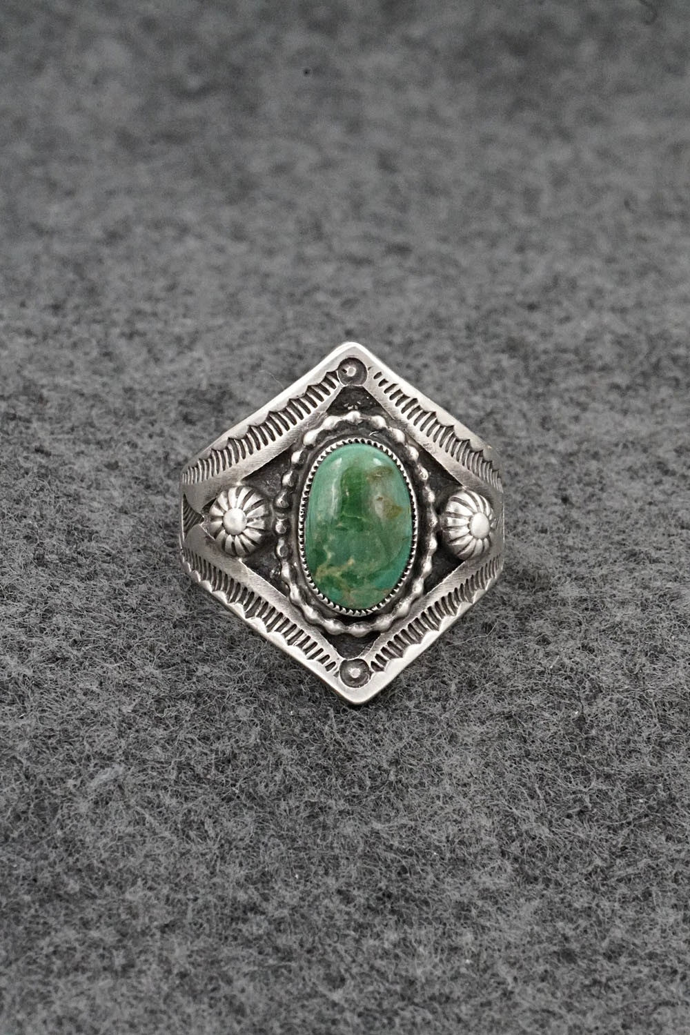 Turquoise & Sterling Silver Ring - Calvin Martinez - Size 10