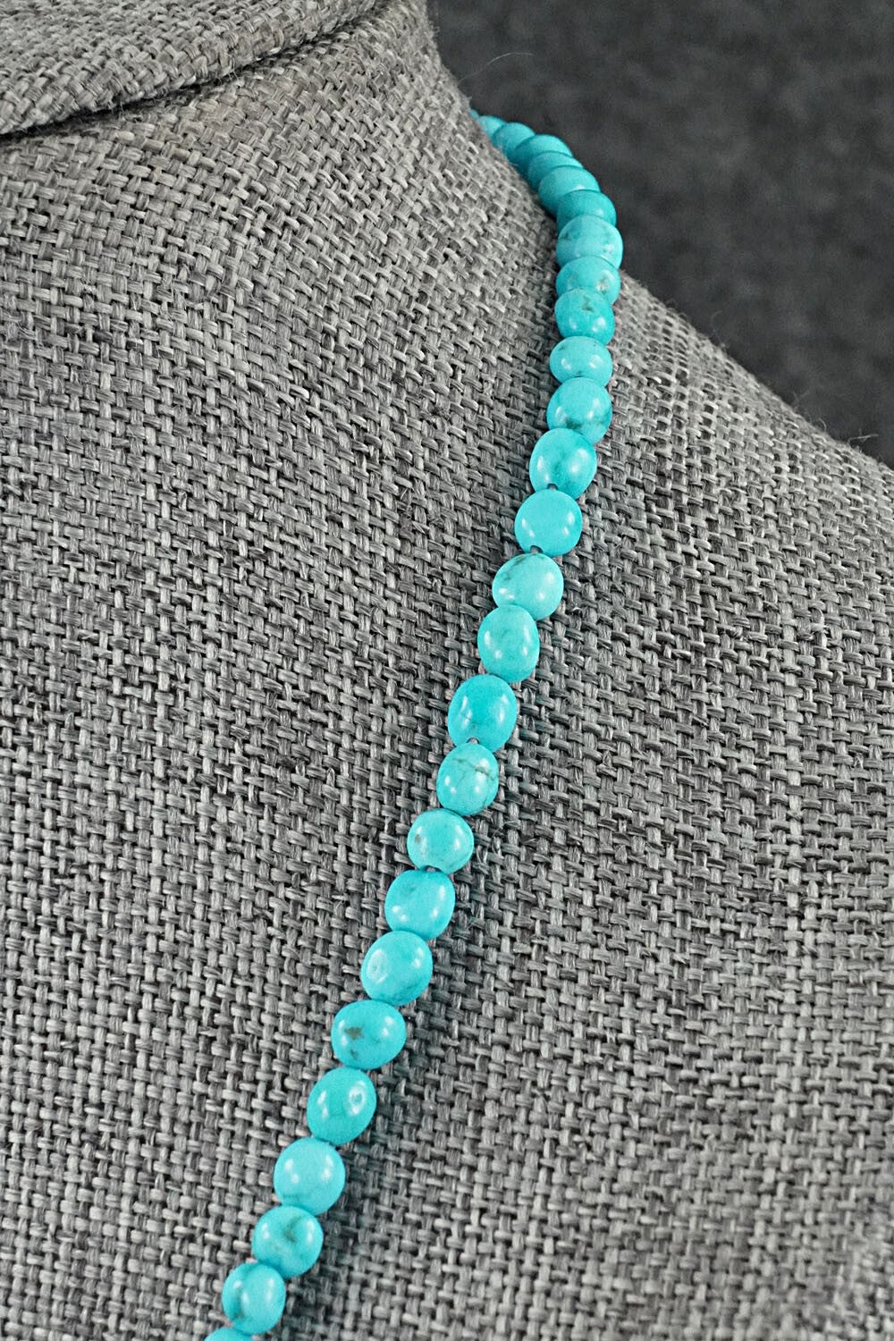 Turquoise & Sterling Silver Necklace 16" - Helen Tsosie