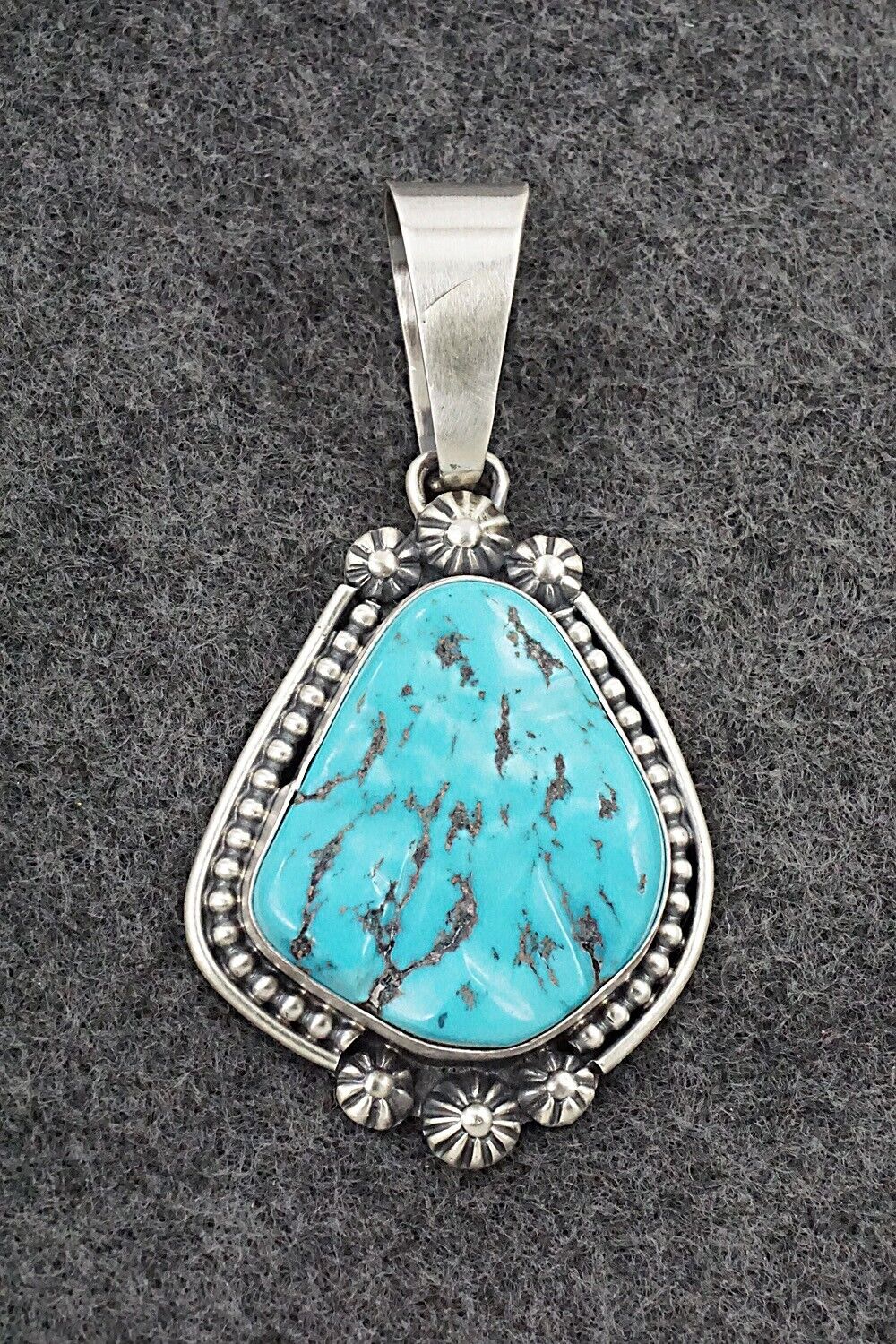 Turquoise & Sterling Silver Pendant - Darrin Livingston