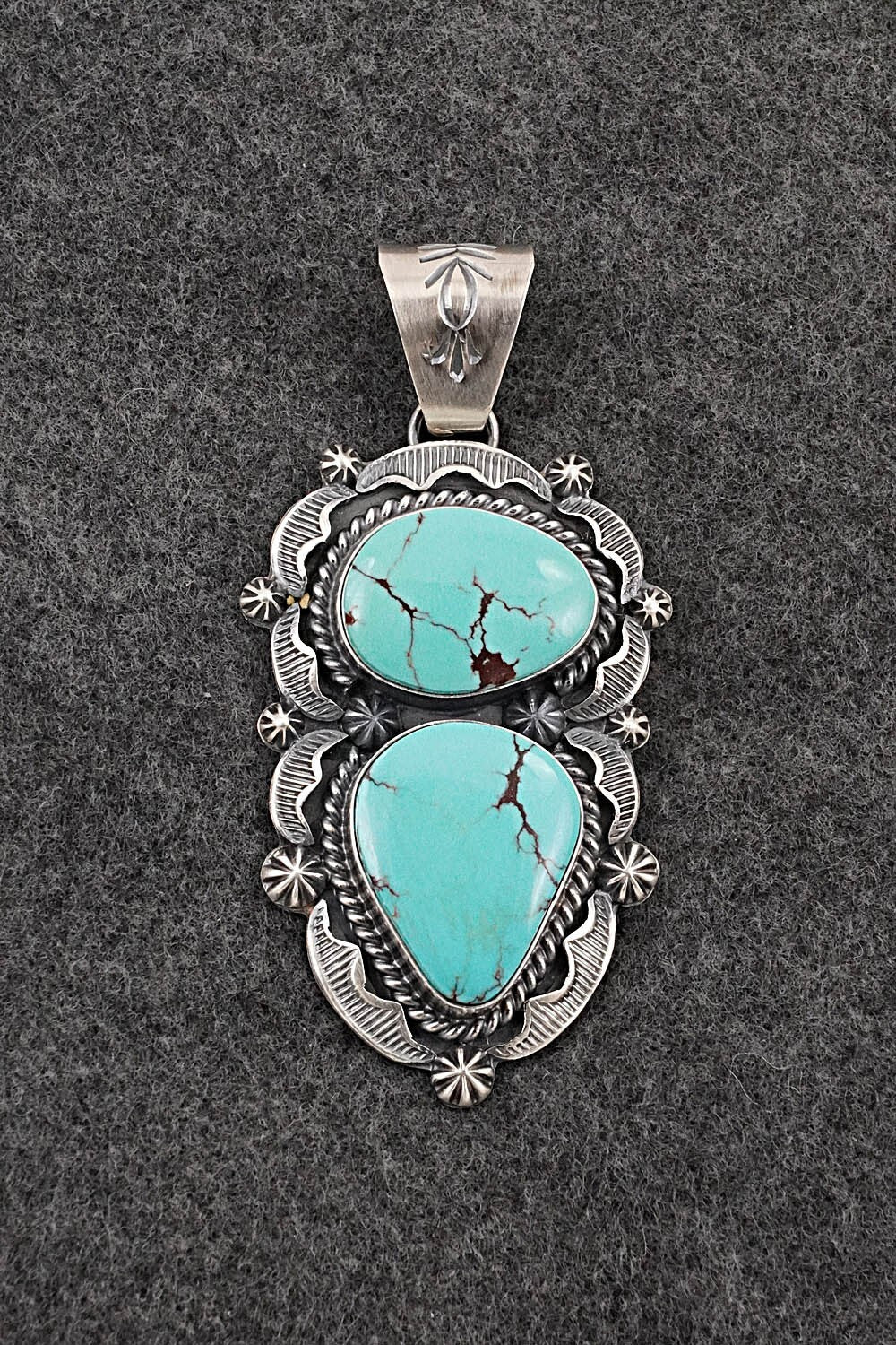 Turquoise & Sterling Silver Pendant - Raymond Delgarito