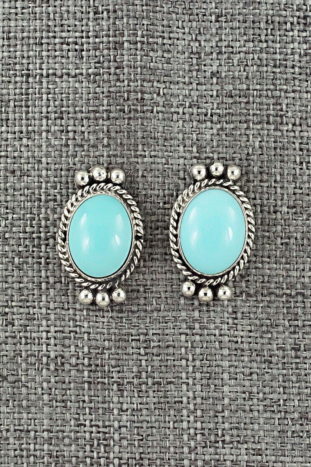 Turquoise & Sterling Silver Earrings - Rena Begay