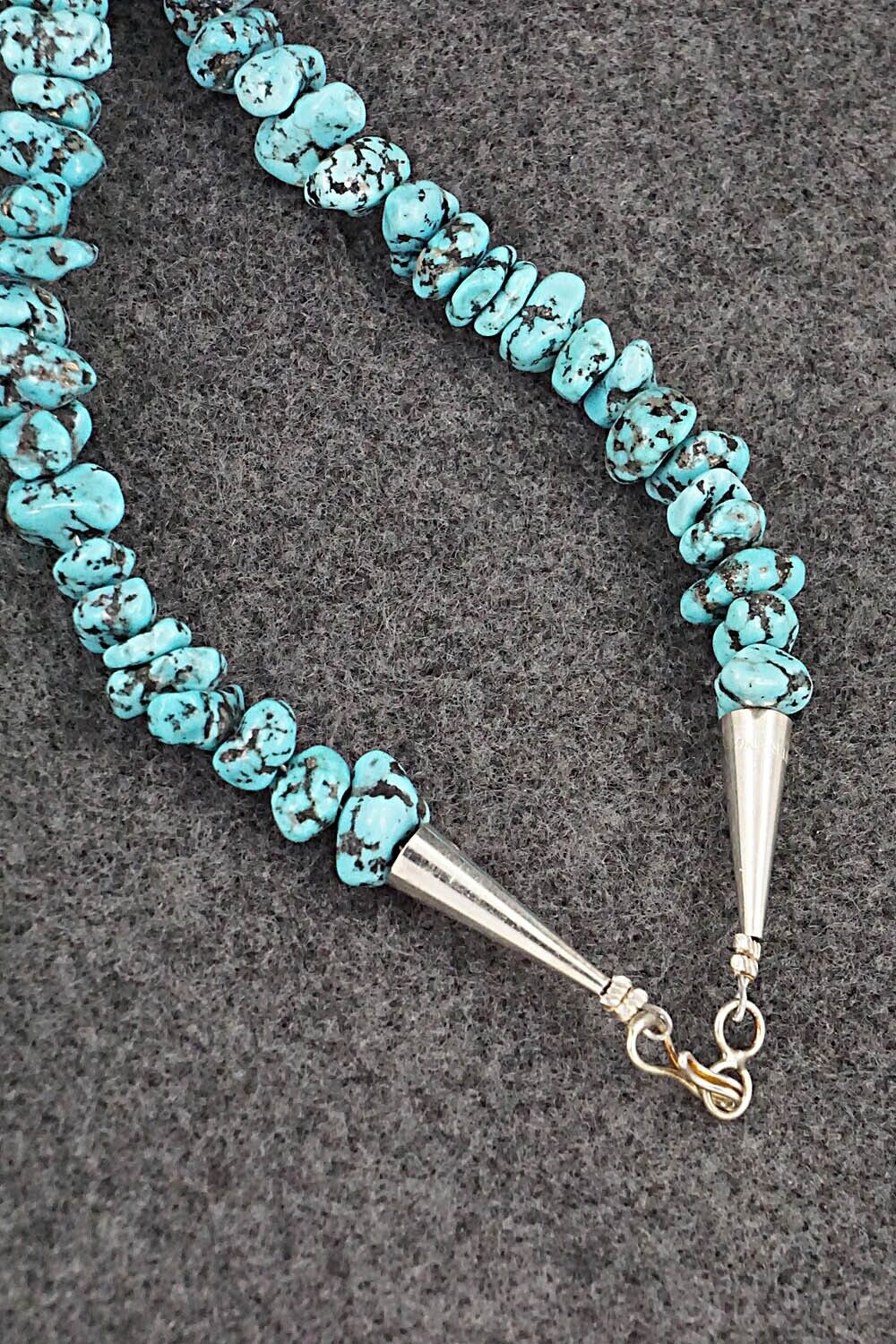 Turquoise & Sterling Silver Necklace 22" - Louise Joe