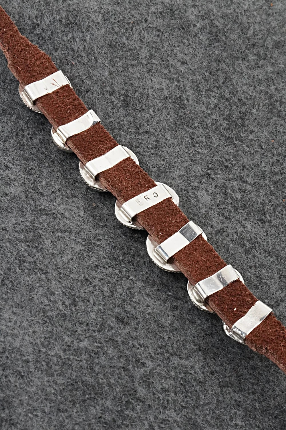 Turquoise, Spiny Oyster, Sterling Silver & Leather Bracelet - Rosita Charlie