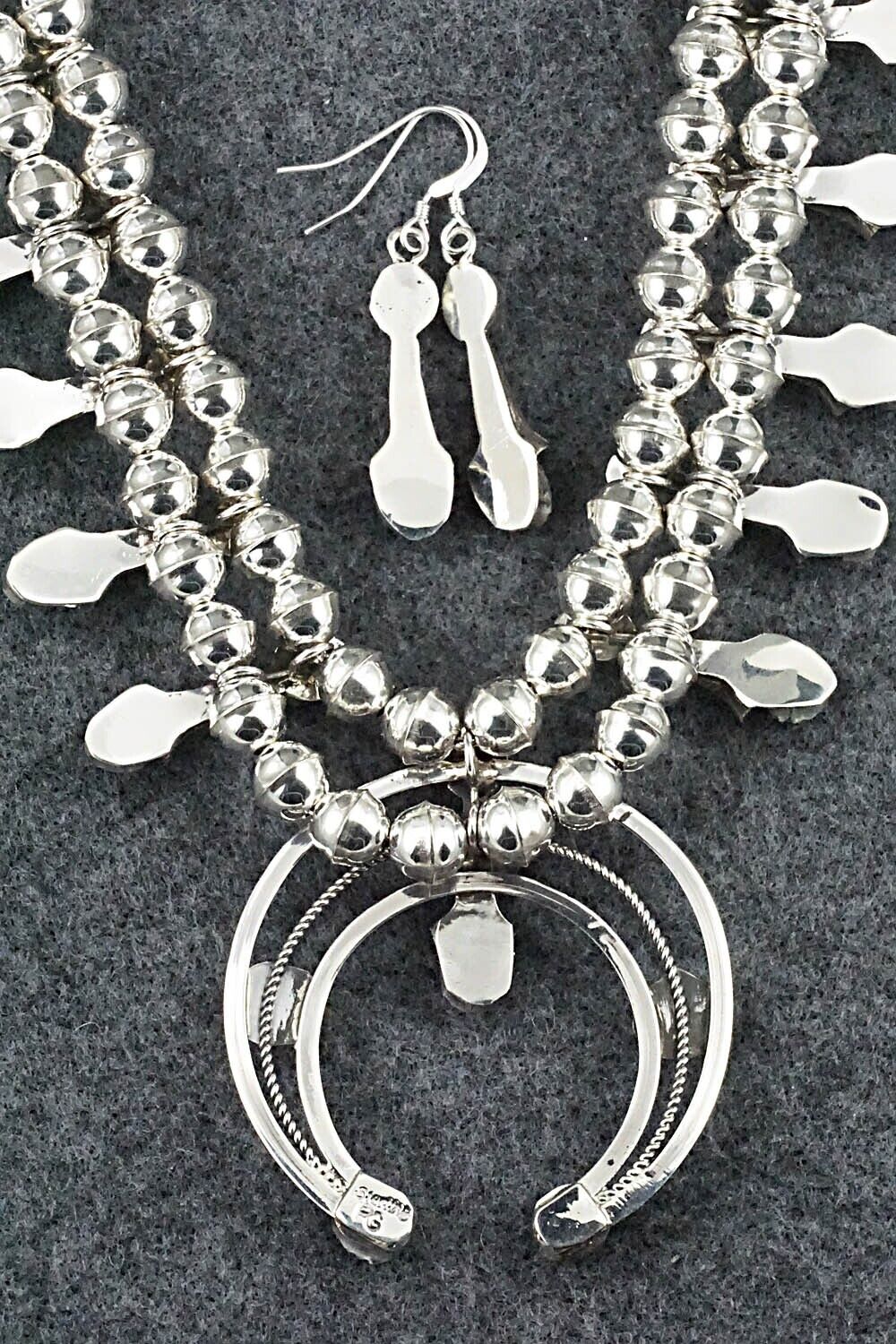 Turquoise & Sterling Silver Squash Blossom Set - Phil Garcia