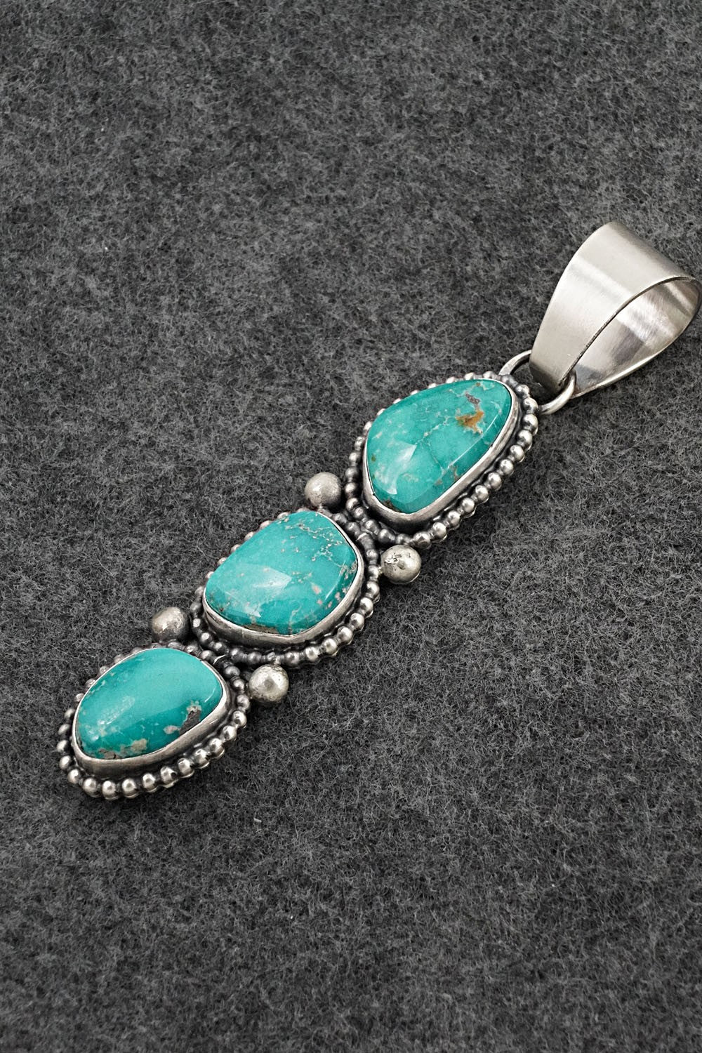 Turquoise & Sterling Silver Pendant - Randy Billy