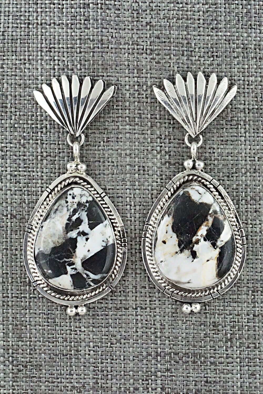 White Buffalo & Sterling Silver Earrings - Annie Spencer