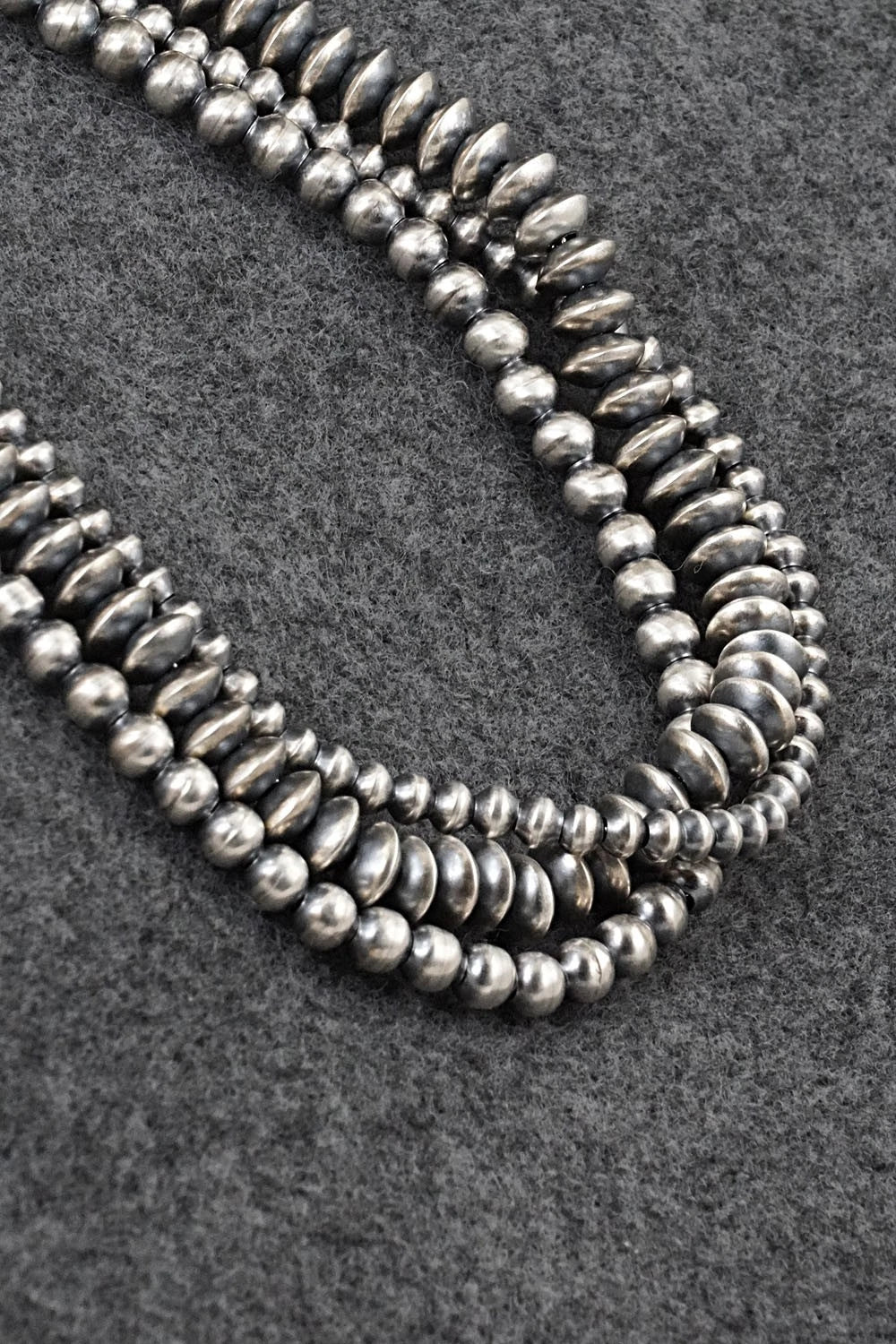 Sterling Silver Navajo Pearl Necklace 18" - Dorinda Mariano