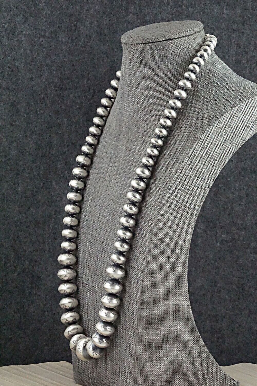 Sterling Silver Navajo Pearl Necklace 24" - Bryannen Halwood