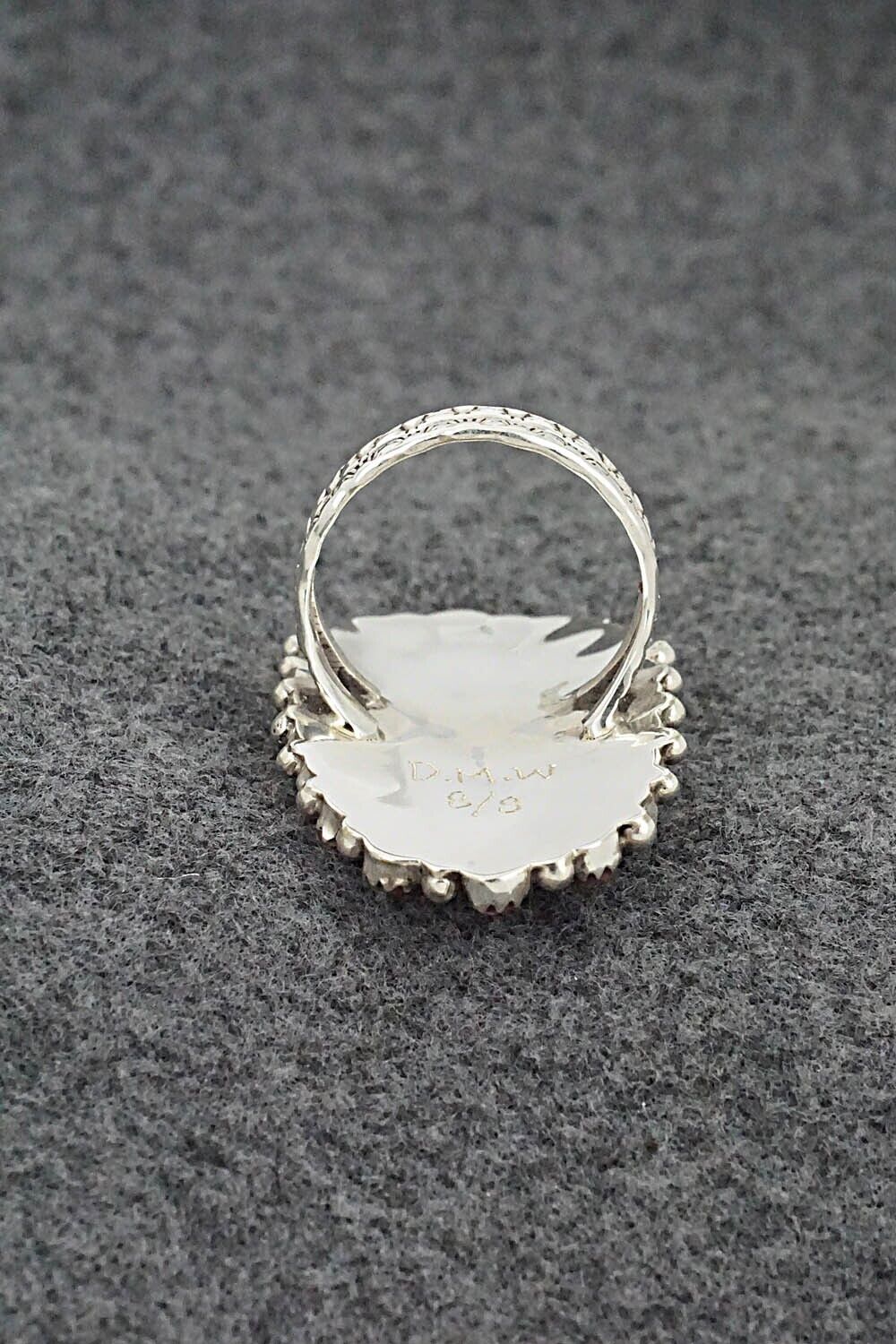 Coral and Sterling Silver Ring - Donovan Wilson - Size 9.75