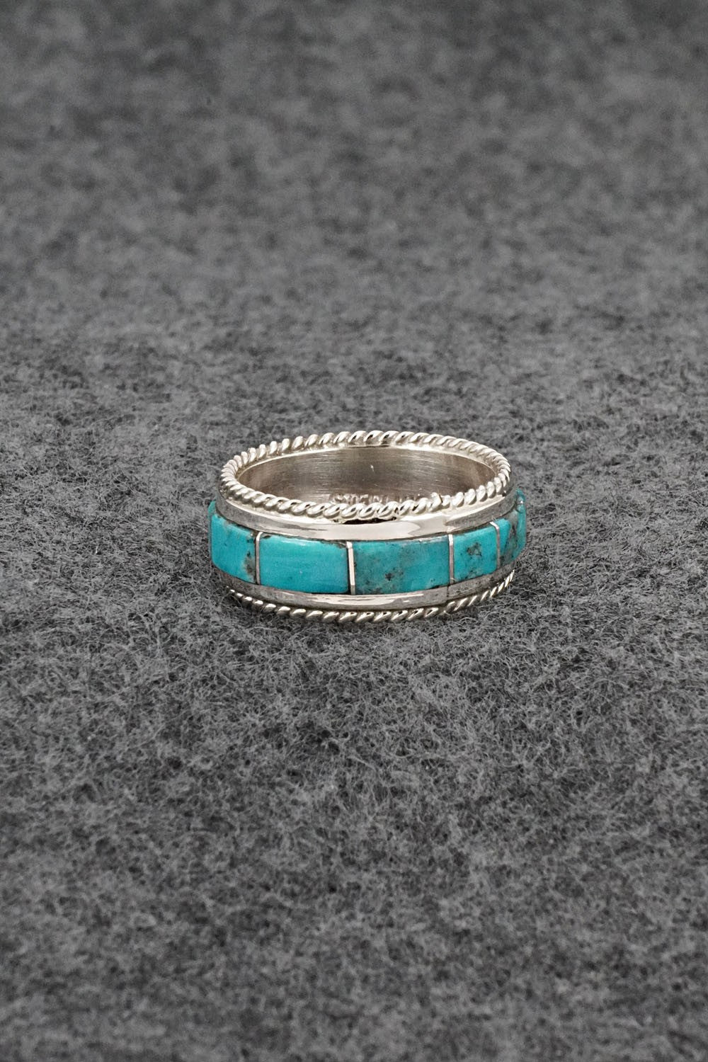 Turquoise & Sterling Silver Ring - Bruce Johnson - Size 7