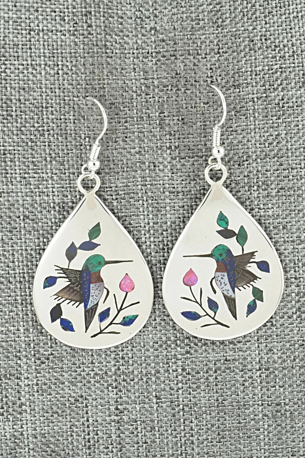 Multi-Stone Inlay & Sterling Silver Earrings - Raymond Boyd
