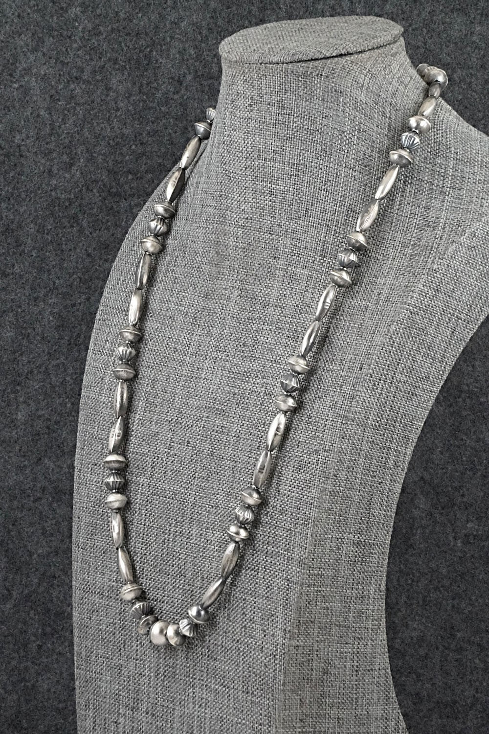 Sterling Silver Navajo Pearl Necklace 22" - Vintage