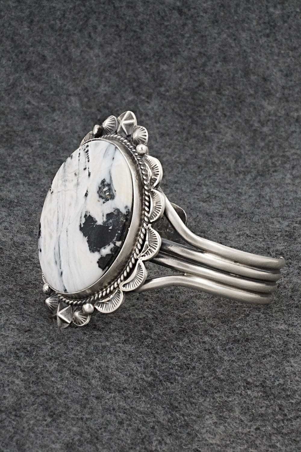White Buffalo & Sterling Silver Bracelet - Vernon Johnson