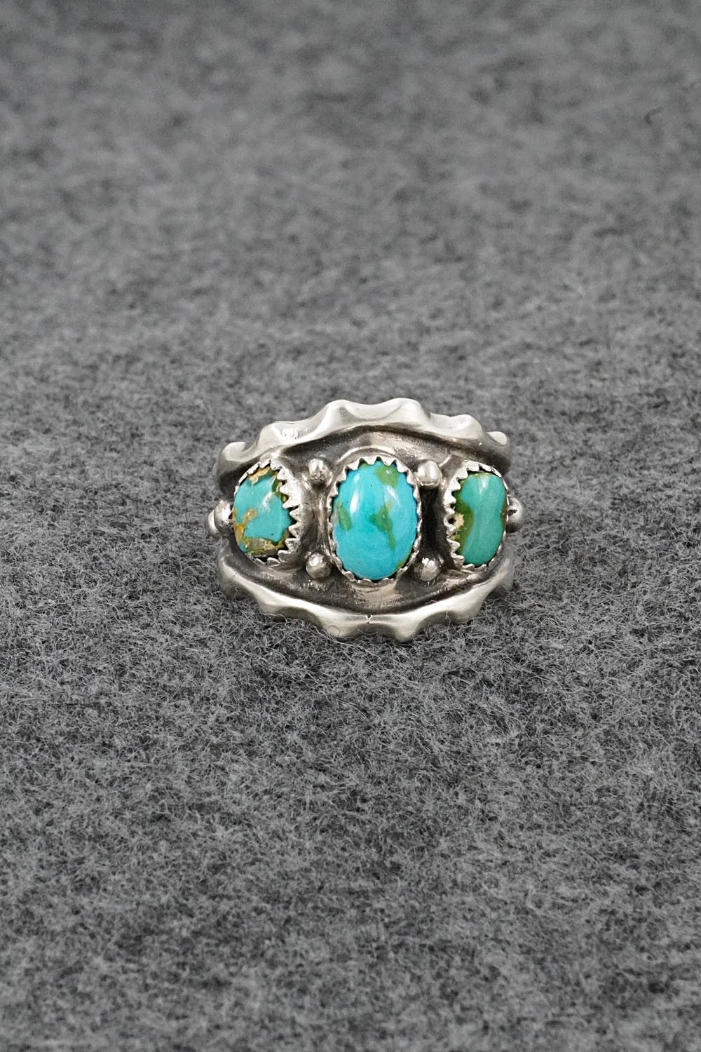Turquoise & Sterling Silver Ring - Genevieve Francisco - Size 9