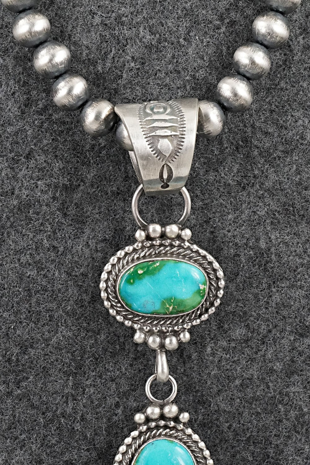 Turquoise & Sterling Silver Necklace - Tom Lewis