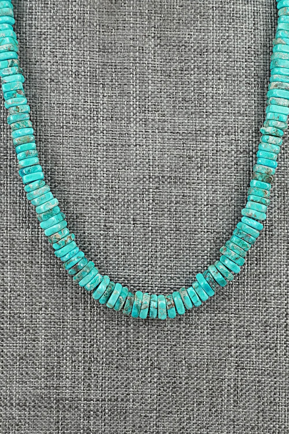 Turquoise & Sterling Silver Necklace 19" - Doreen Jake
