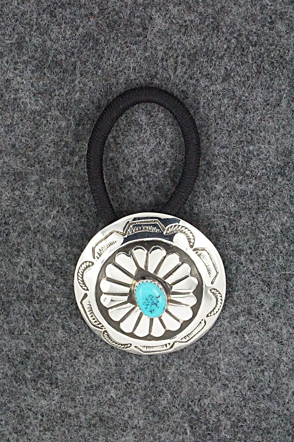 Turquoise & Sterling Silver Hair Tie - Jolene Begay