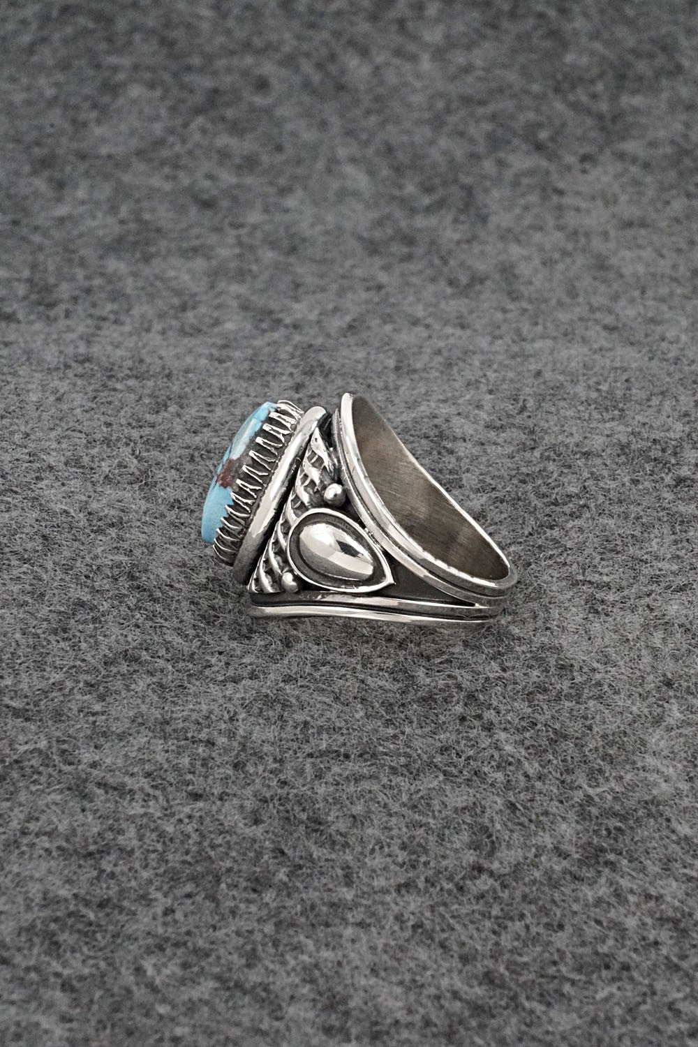 Turquoise & Sterling Silver Ring - Derrick Gordon - Size 7