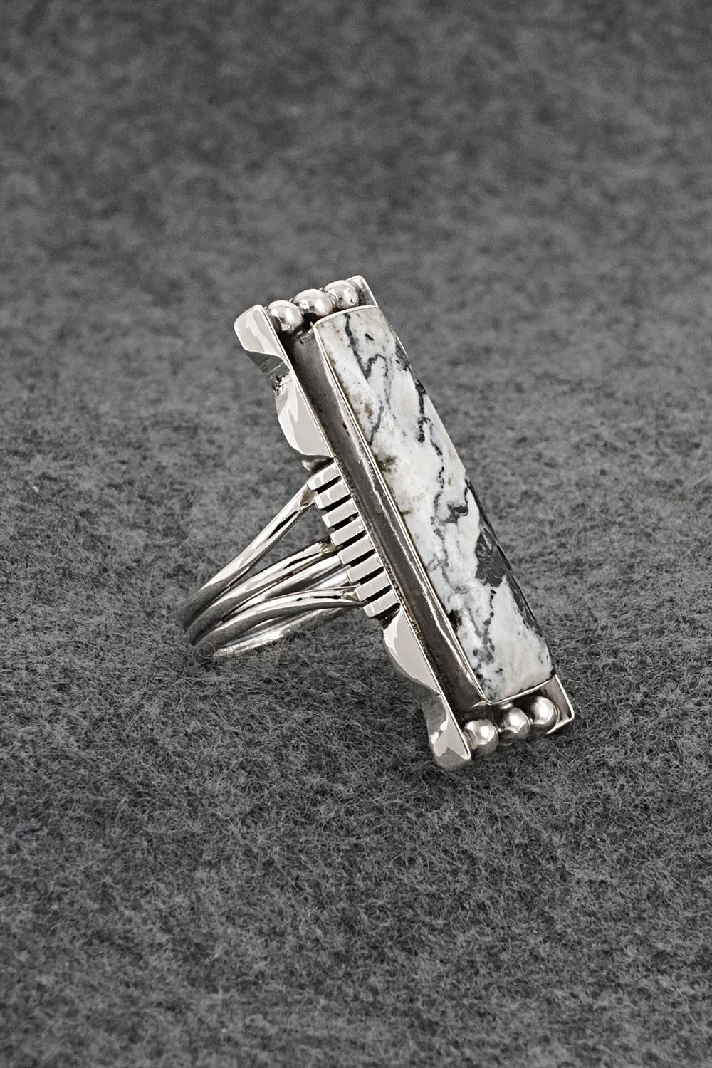 White Buffalo & Sterling Silver Ring - Larson Lee - Size 9