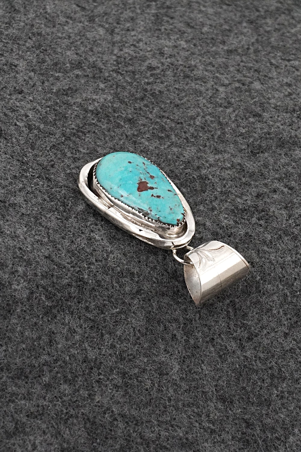 Turquoise & Sterling Silver Pendant - Ernest Hawthorne