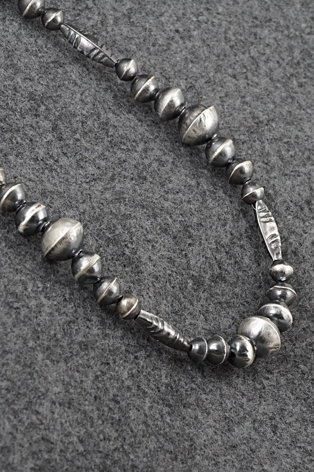 Sterling Silver Navajo Pearl Necklace 26" - Vintage