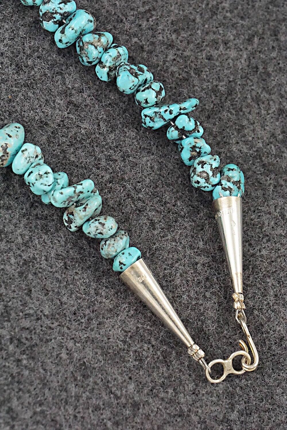 Turquoise & Sterling Silver Necklace 22" - Louise Joe