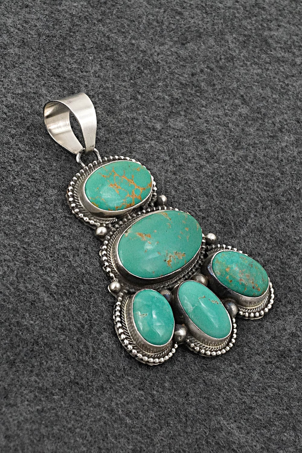 Turquoise & Sterling Silver Pendant and Earrings Set - Kathleen Chavez