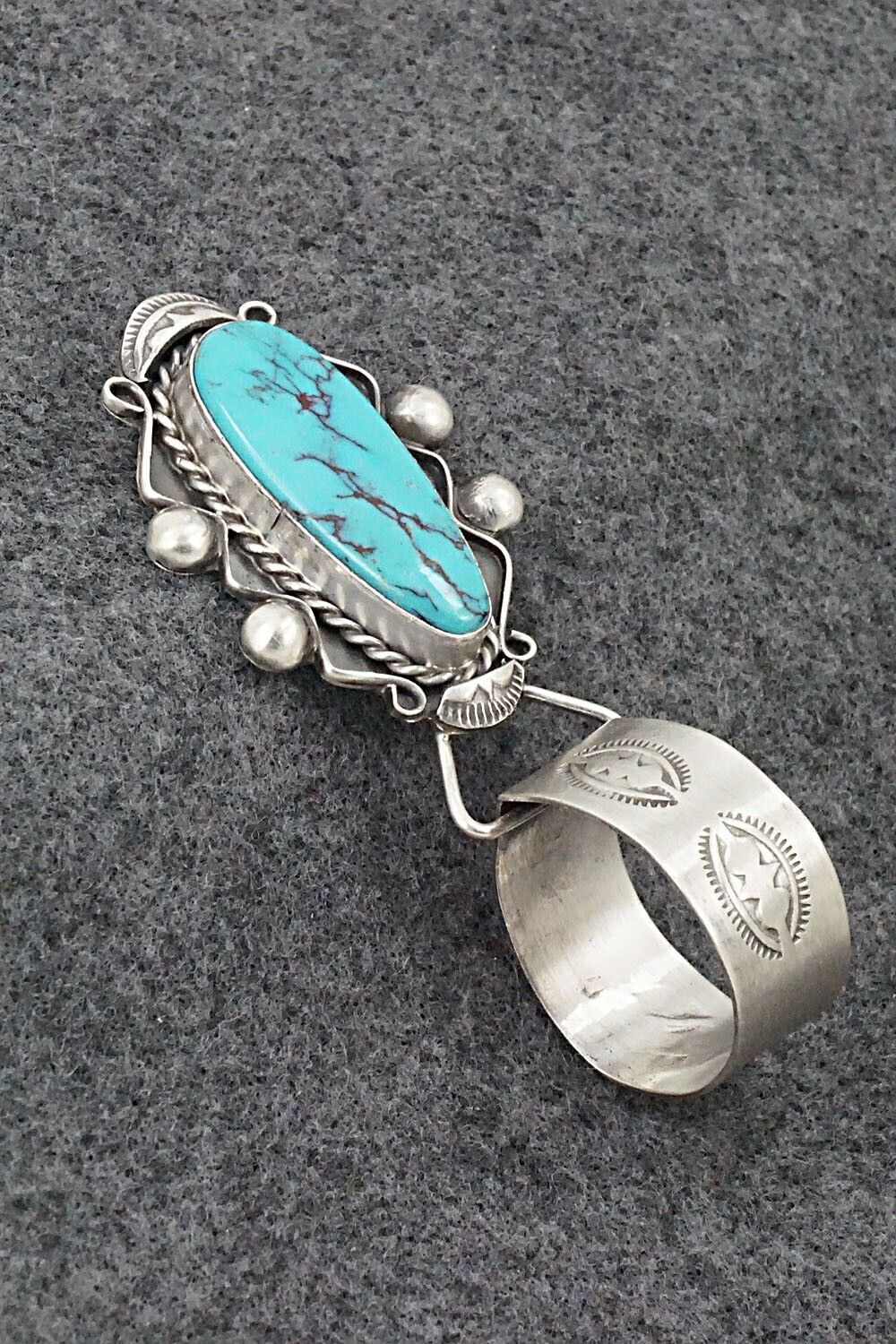 Turquoise and Sterling Silver Pendant - Wilson Dawes