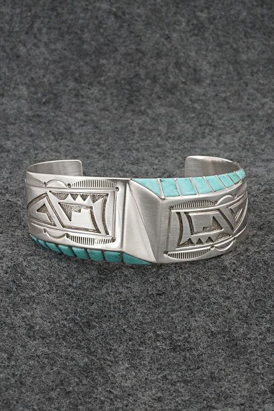 Turquoise & Sterling Silver Bracelet - Leonard Jim
