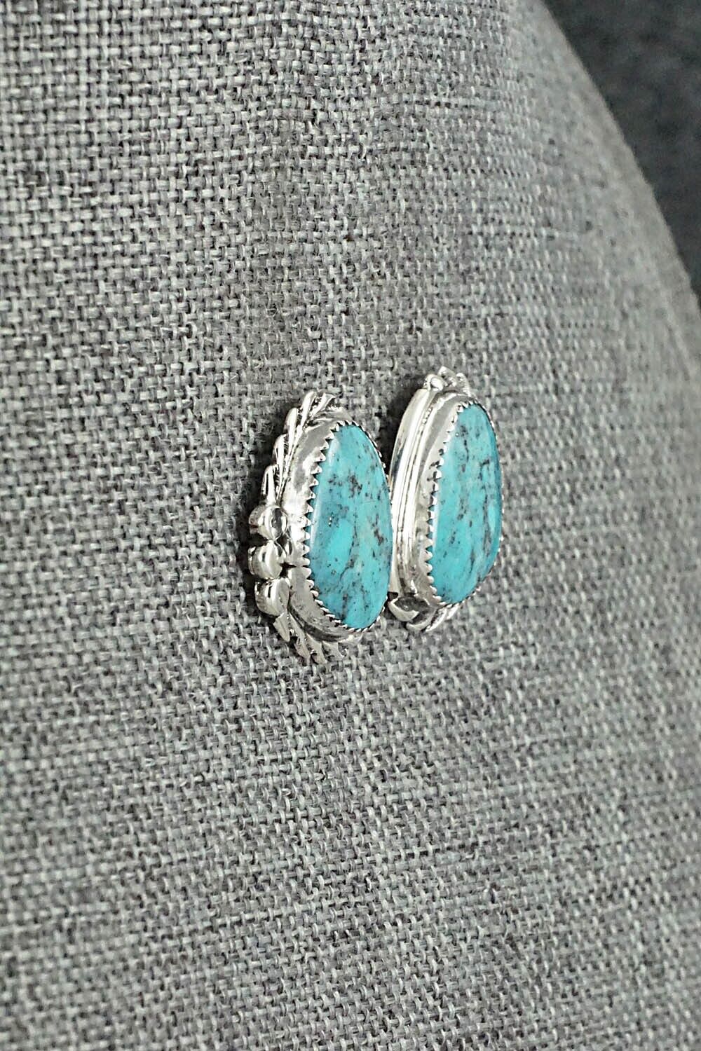 Turquoise and Sterling Silver Earrings - Delores Cadman