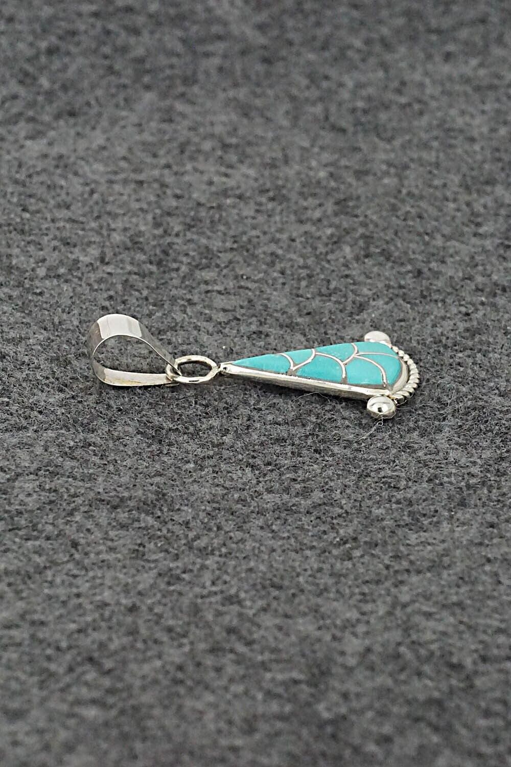 Turquoise & Sterling Silver Pendant - Carlen Seoutewa