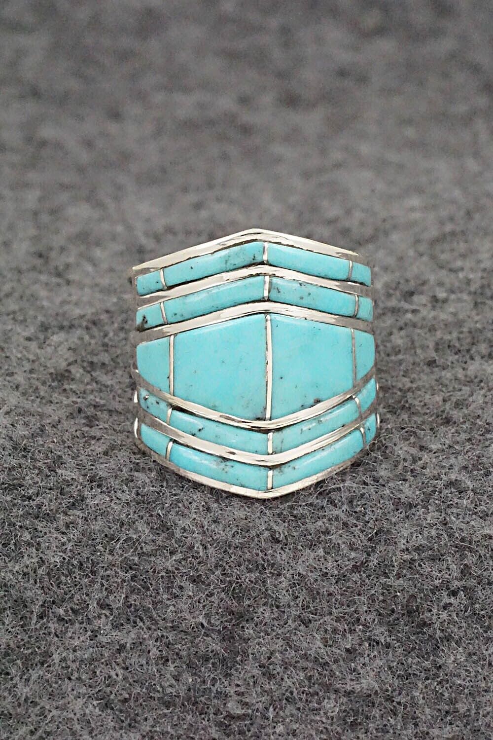Turquoise & Sterling Silver Ring - Andrew Enrico - Size 8.5