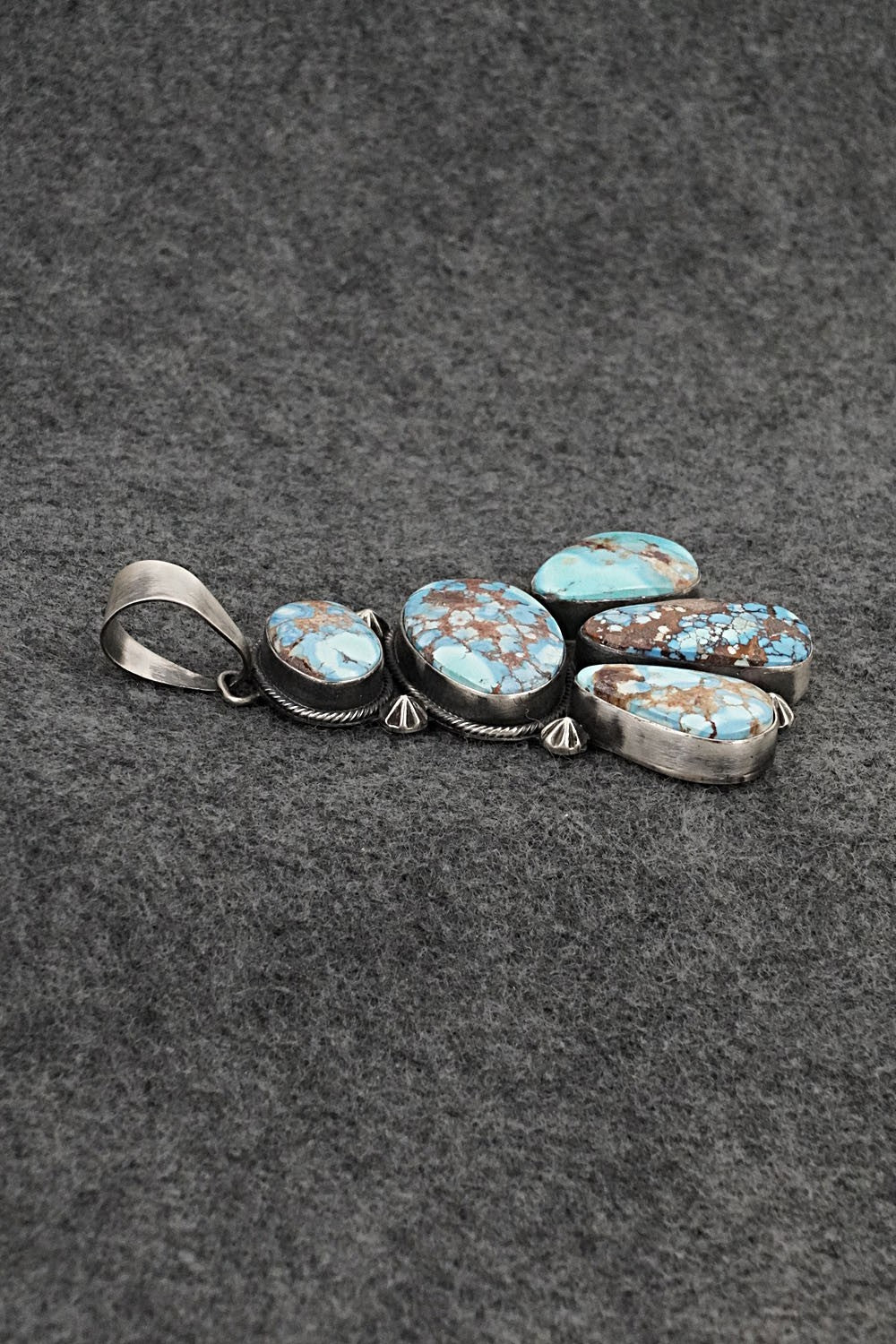 Turquoise & Sterling Silver Pendant and Earrings Set - Darrin Livingston