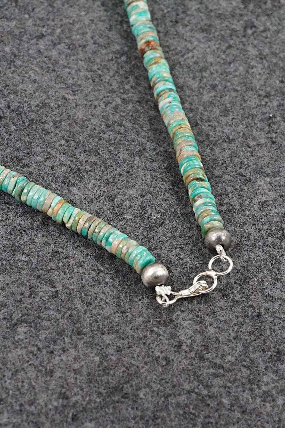 Turquoise & Sterling Silver Necklace 17" - Doreen Jake