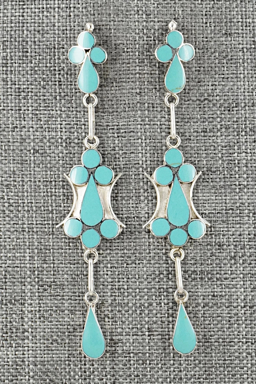 Turquoise & Sterling Silver Earrings - Vivianita Booqua