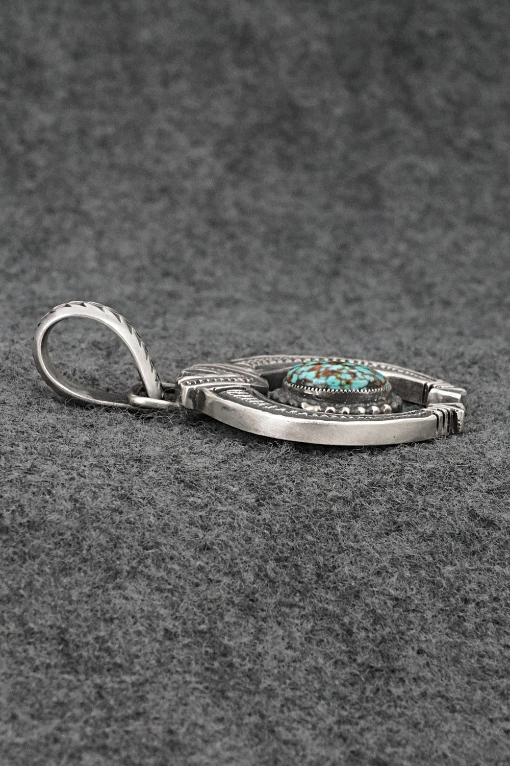 Turquoise & Sterling Silver Naja Pendant - Calvin Martinez