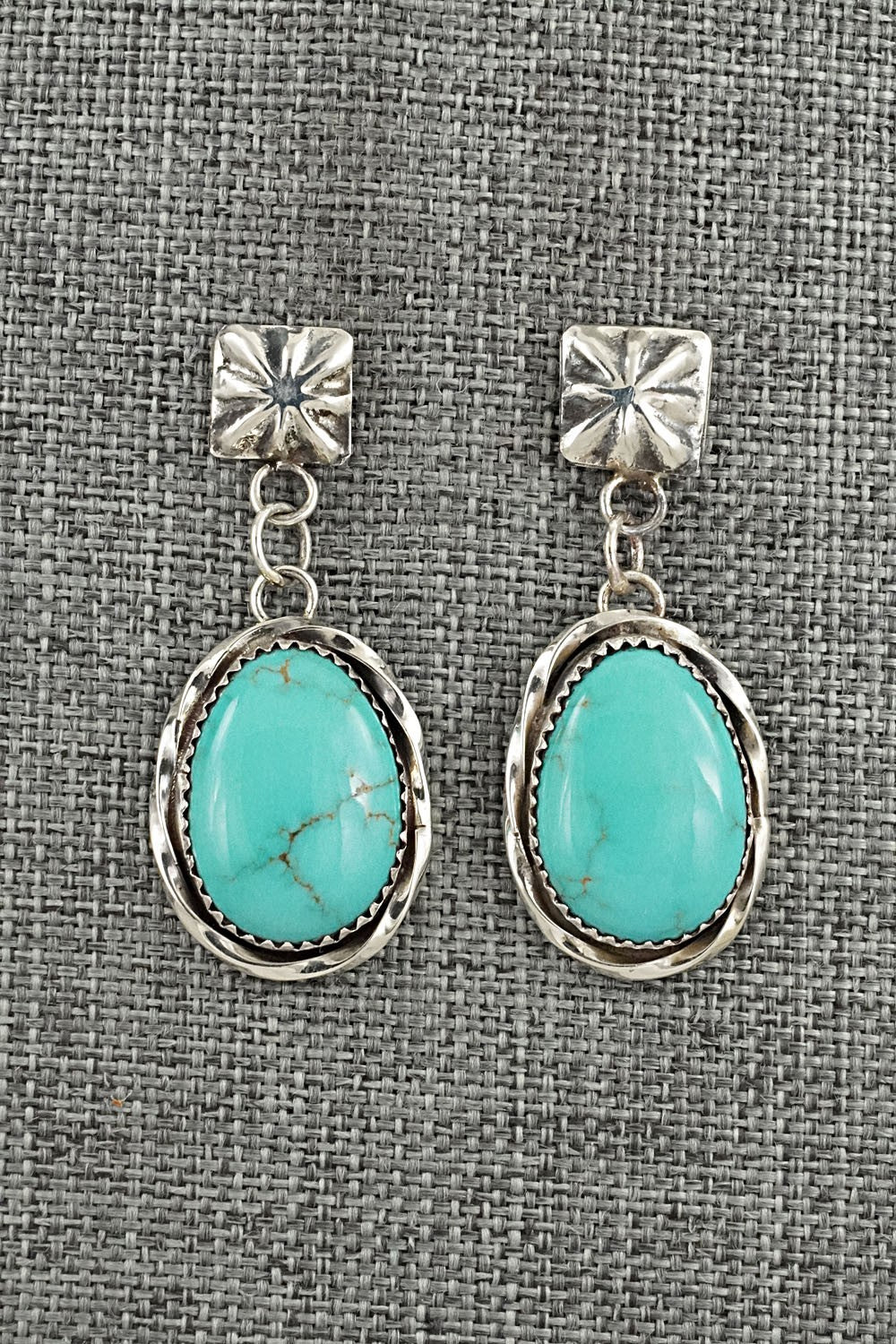 Turquoise & Sterling Silver Earrings - Ernest Hawthorne