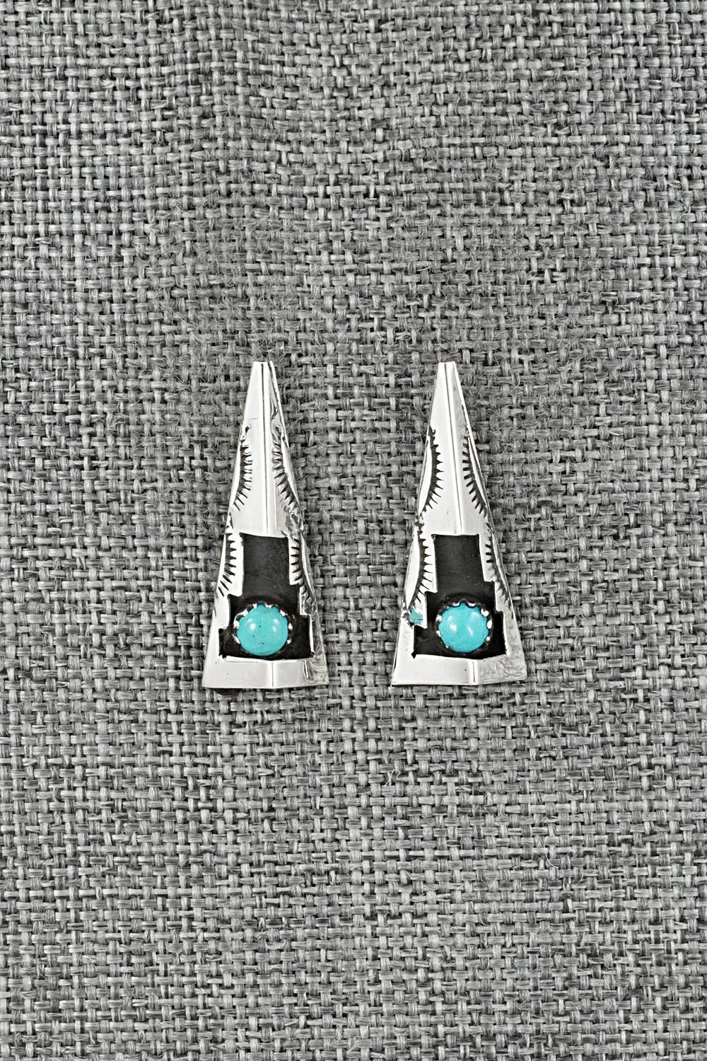 Turquoise & Sterling Silver Earrings - Phil Perry