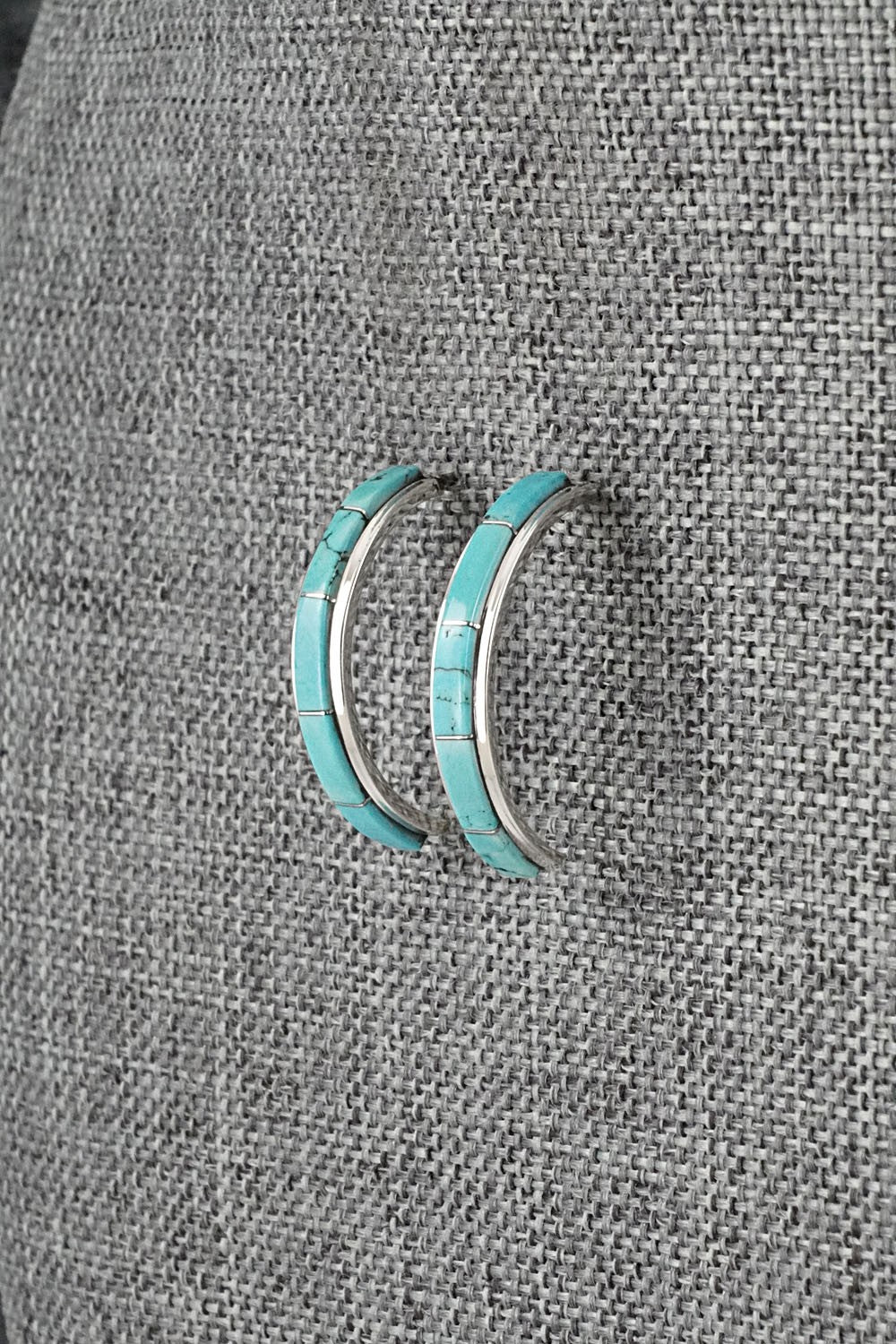 Turquoise & Sterling Silver Earrings - Gloria Waatsa