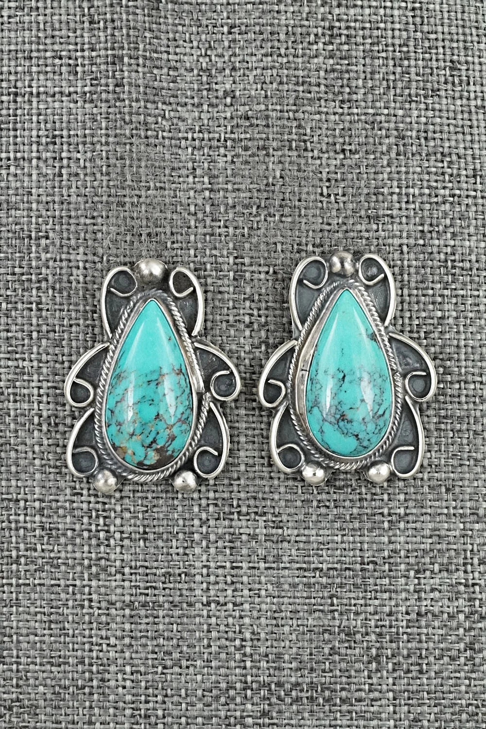 Turquoise & Sterling Silver Earrings - Kobe Martinez