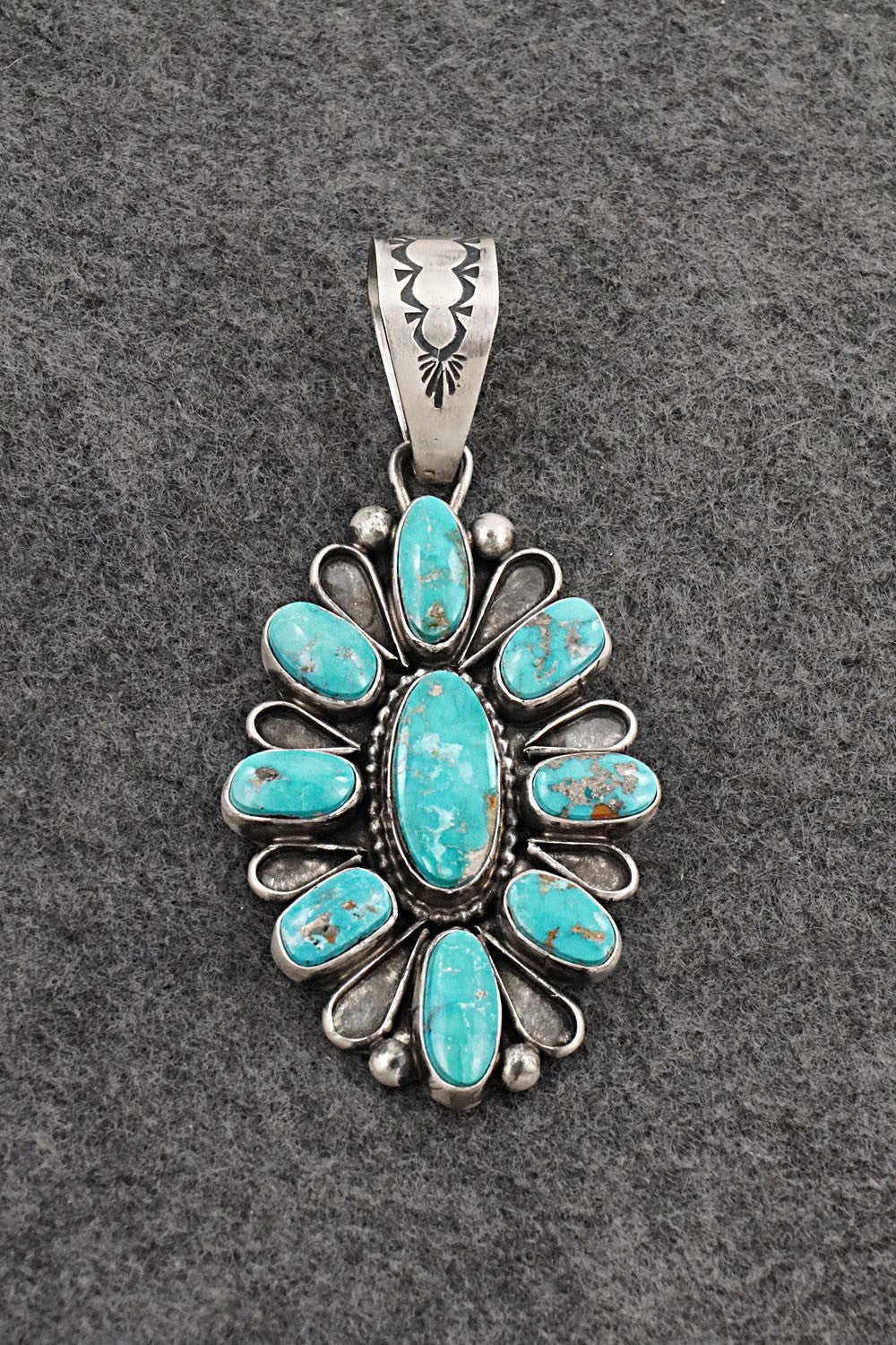 Turquoise & Sterling Silver Pendant - Travis Jim