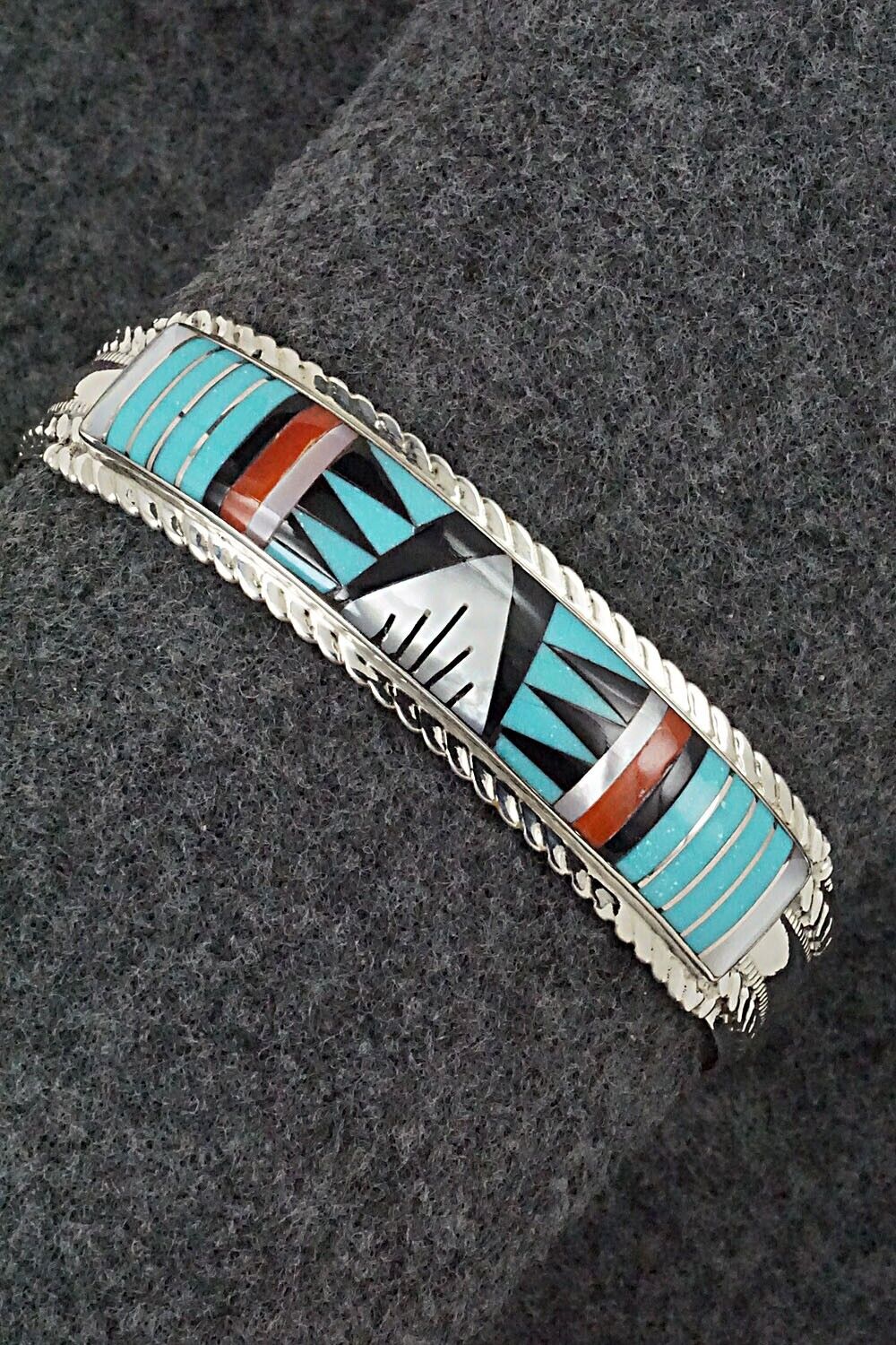 Multi Stone & Sterling Silver Inlay Bracelet - Rebecca Sheyka