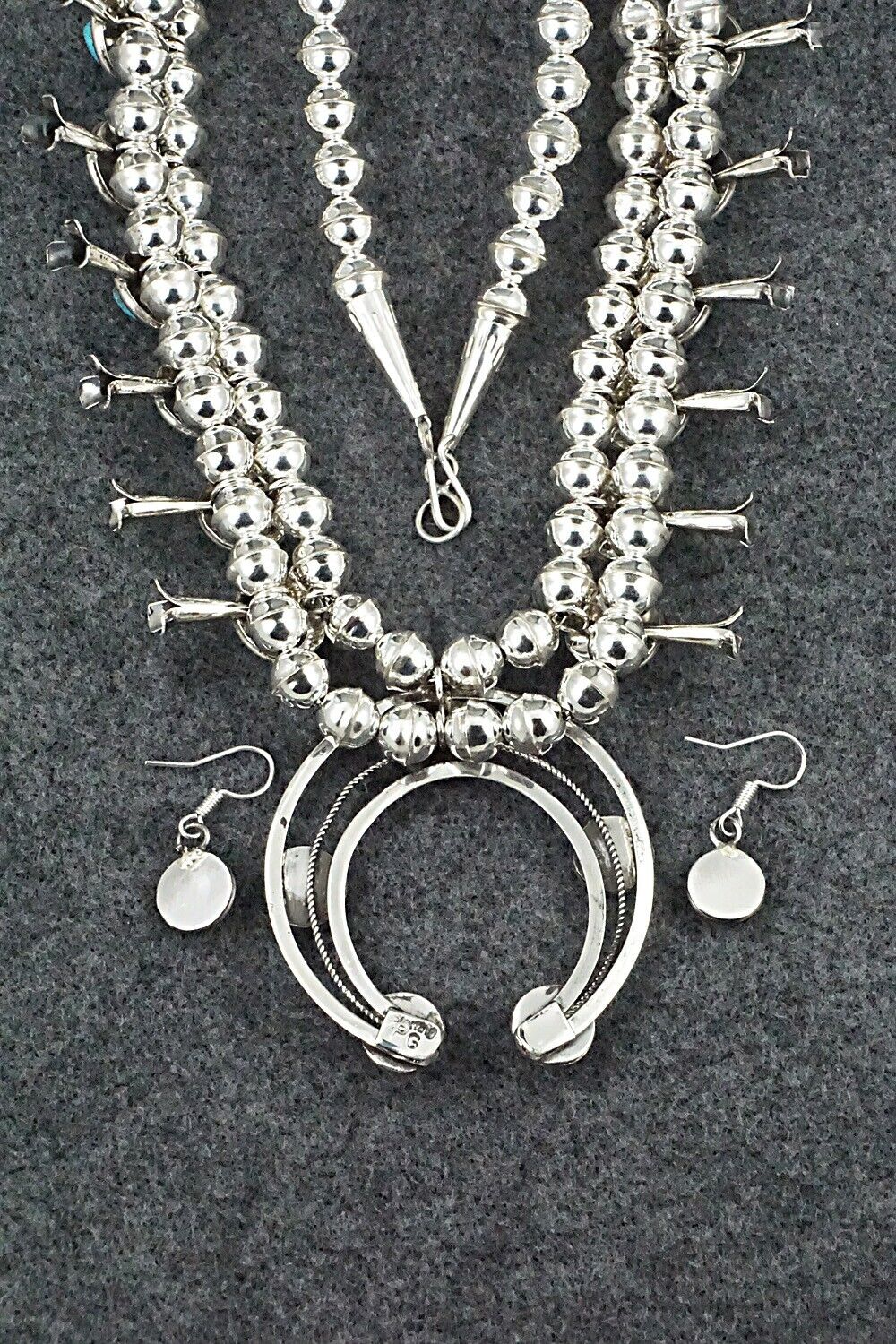 Turquoise & Sterling Silver Squash Blossom Set - Phil Garcia