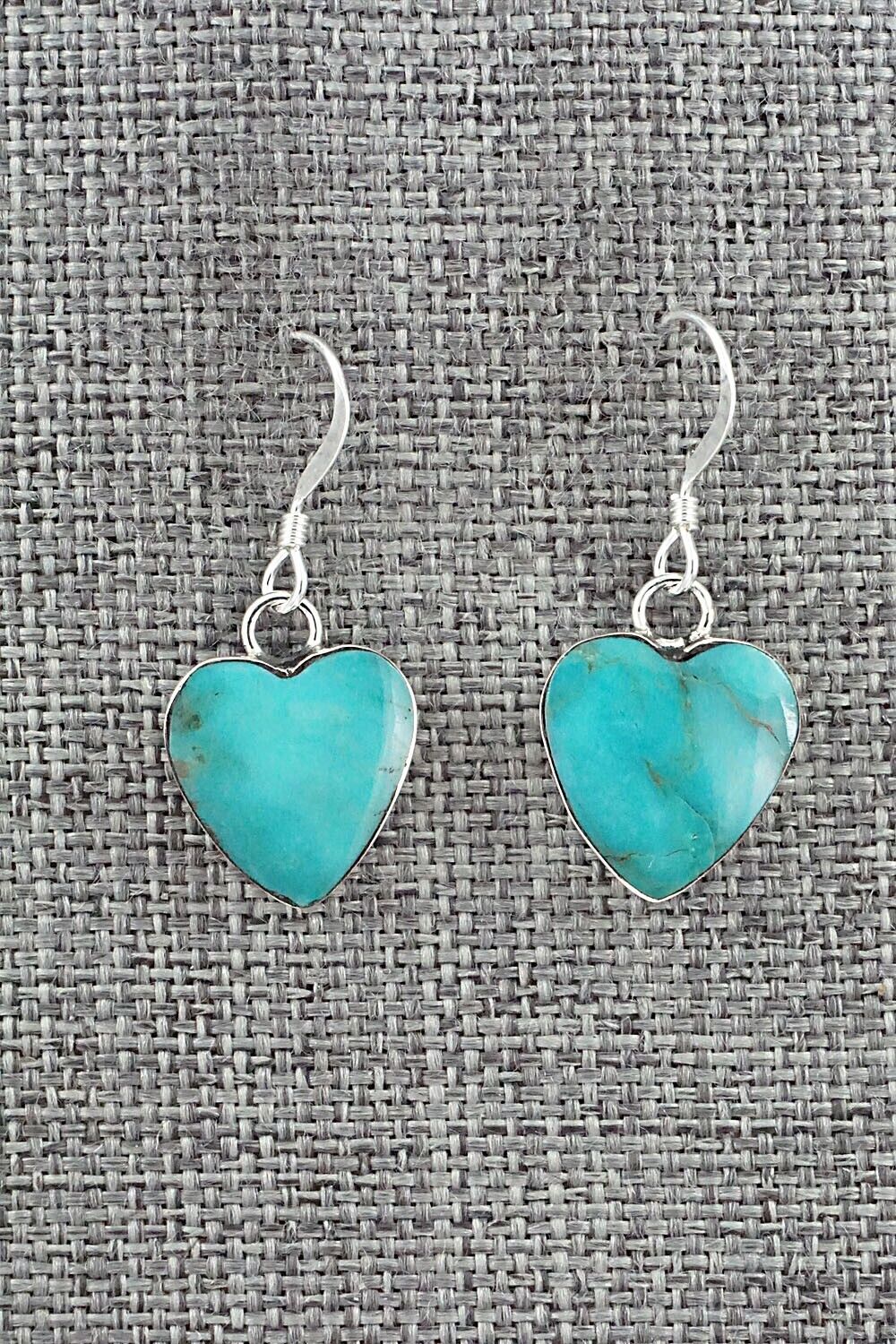 Turquoise and Sterling Silver Earrings - Sonyei Coho