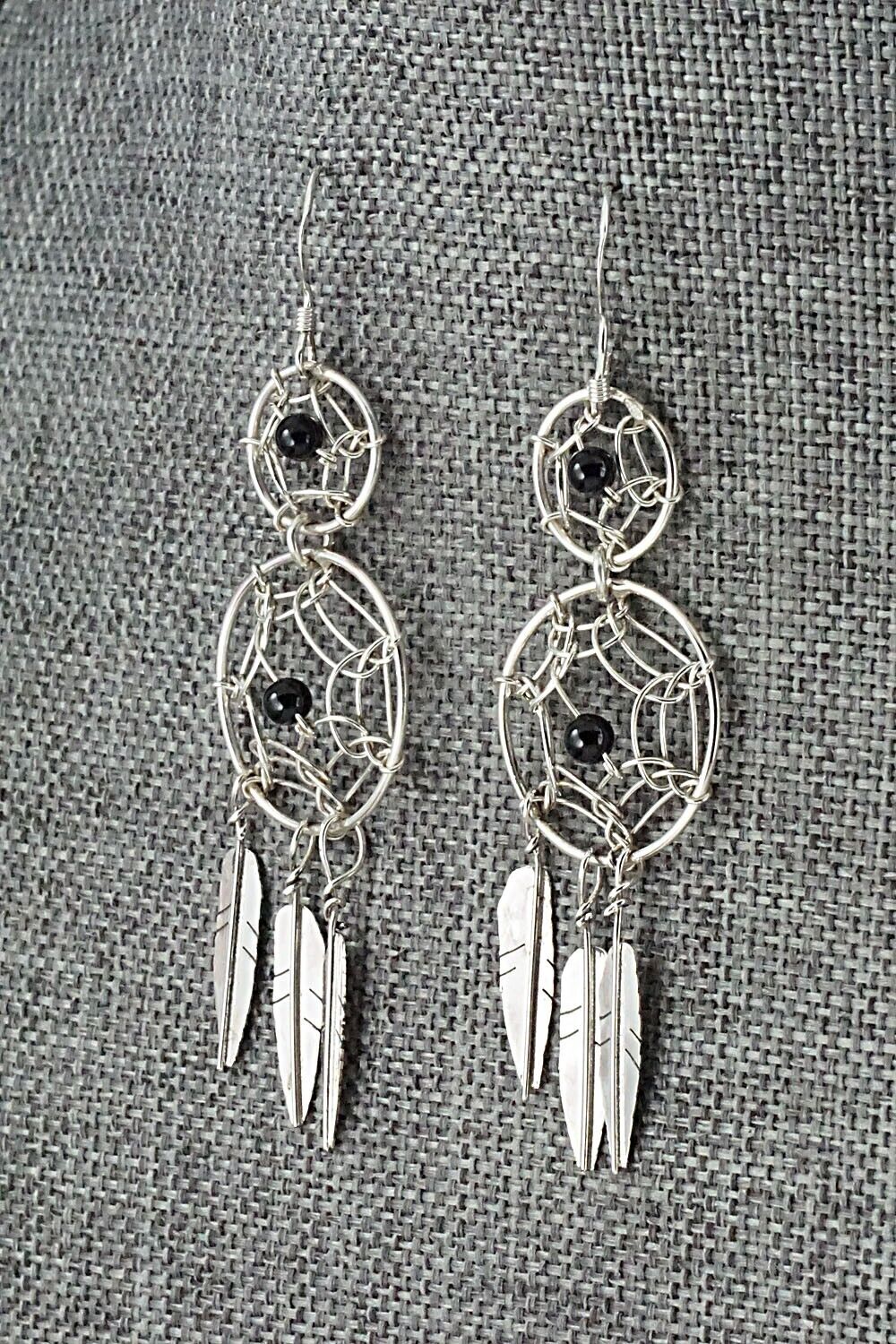 Onyx & Sterling Silver Earrings - Lorenzo Arviso Jr.