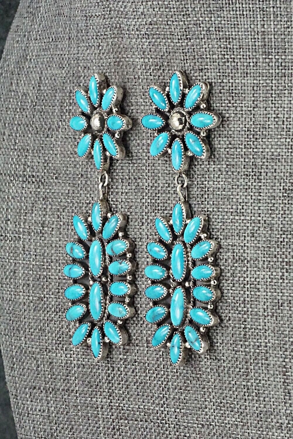 Turquoise & Sterling Silver Earrings - Anthony Skeets