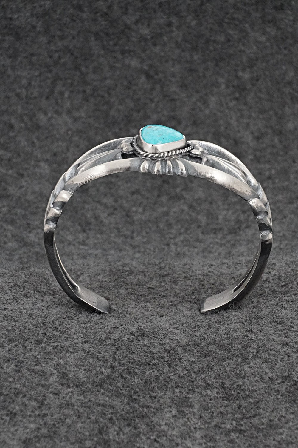 Turquoise & Sterling Silver Bracelet - Harrison Bitsue