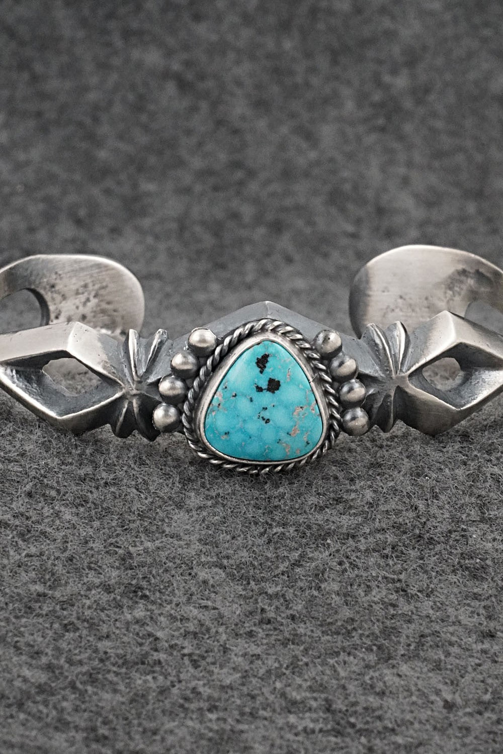 Turquoise & Sterling Silver Bracelet - Harrison Bitsue