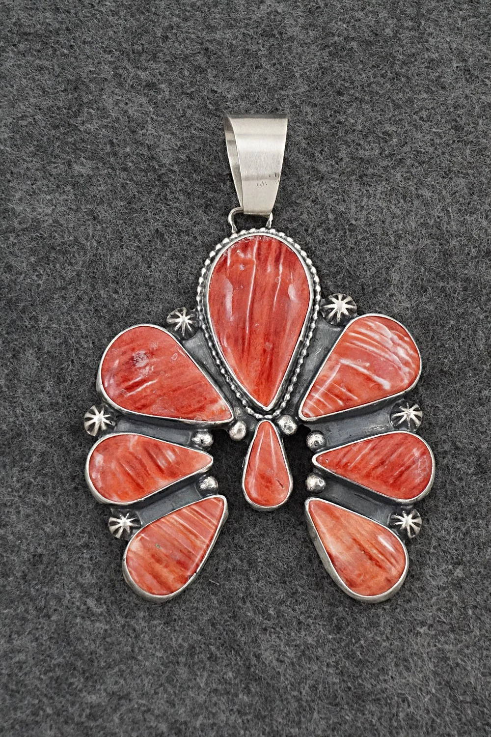 Spiny Oyster & Sterling Silver Pendant - Bobby Johnson